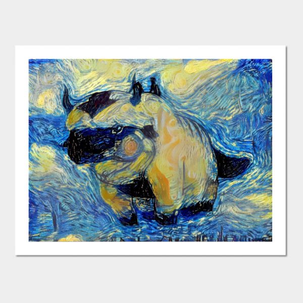 Appa in Flight Avatar the Last Airbender Starry Night