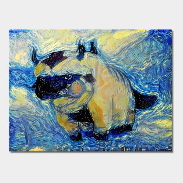 Appa in Flight Avatar the Last Airbender Starry Night