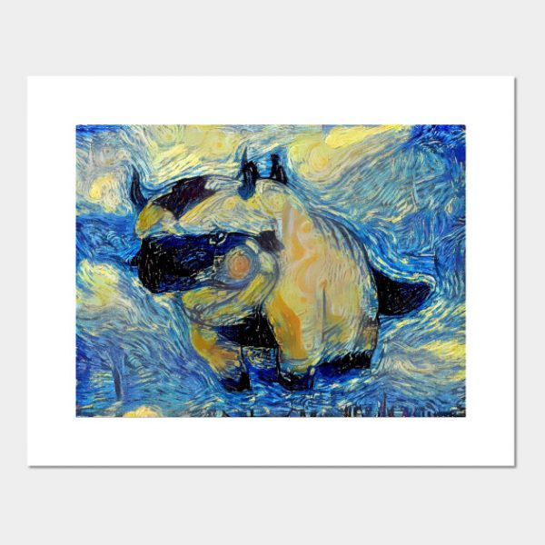 Appa in Flight Avatar the Last Airbender Starry Night