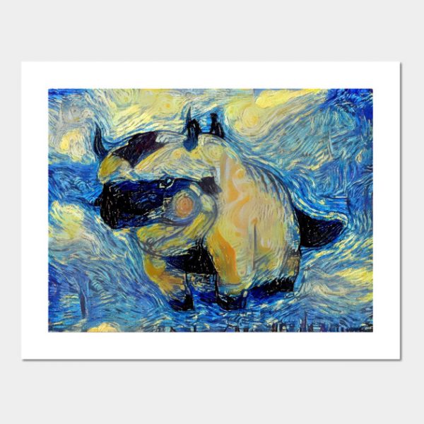 Appa in Flight Avatar the Last Airbender Starry Night