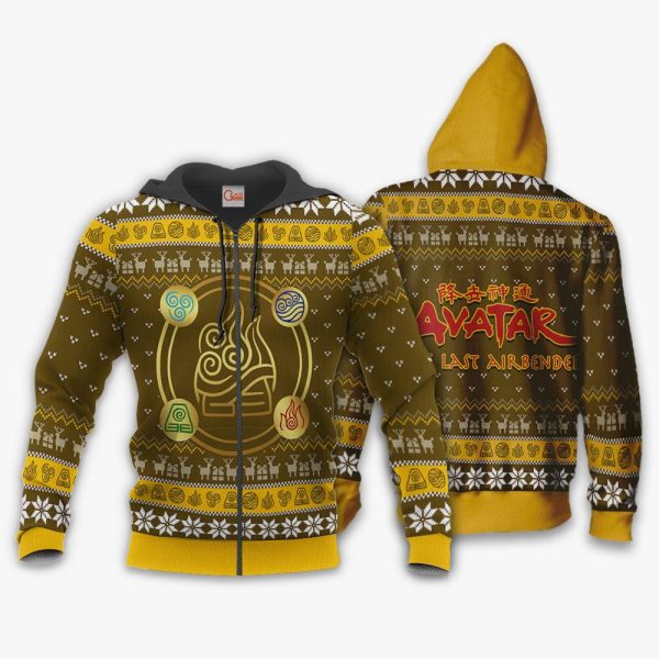 1116 AOP avatar the last airbender ugly sweater 2 VA 1 Zip hoodie font and back - Avatar The Last Airbender Merch