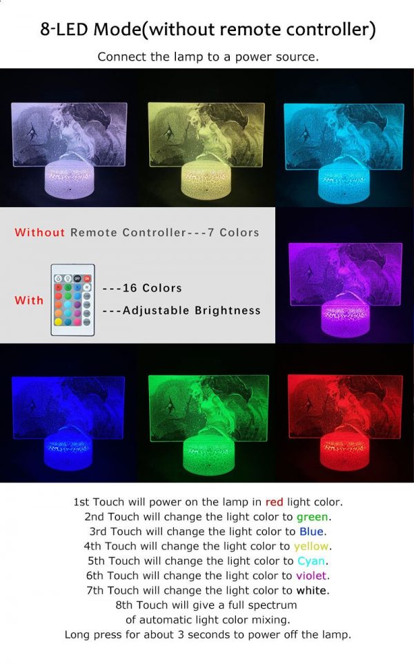 3D Picture Light Anime The Last Airbender Korra Figure Led Night Light Lamp for Bedroom Decor 3 - Avatar The Last Airbender Merch