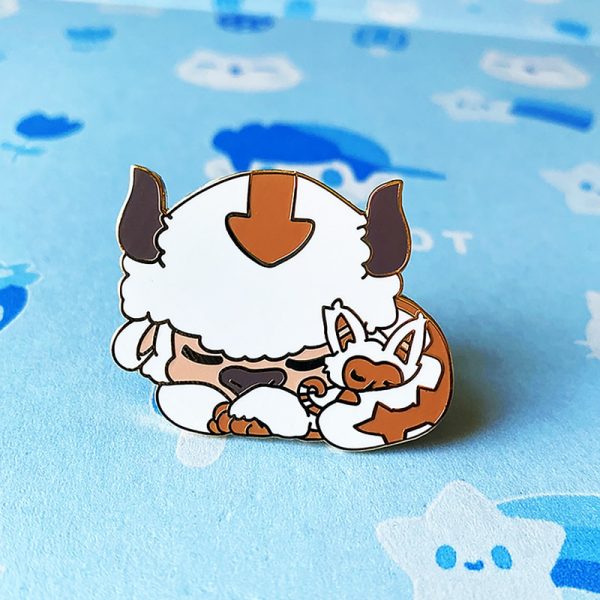 AVATAR the Last Airbender Appa Momo Brooch Pins Enamel Metal Badges Lapel Pin Brooches Jackets Jeans - Avatar The Last Airbender Merch