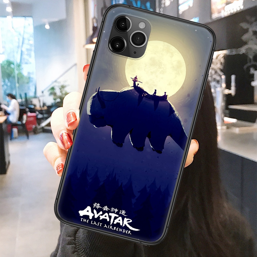 Avatar The Last Airbender Appa Phone Case Cover Hull For iphone 5 5s se 2 6 6s 7 8 12 mini plus X XS XR 11 PRO MAX Frosted black