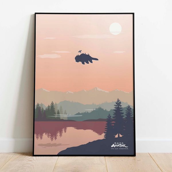 Avatar Fan Retro Poster Art Home Decor Minimalist Aang Canvas Painting Vintage Landscape Wall Pictures for 3 - Avatar The Last Airbender Merch