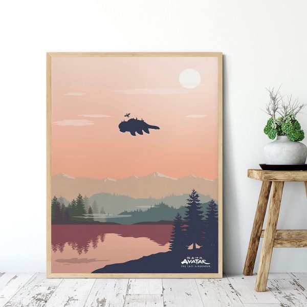 Avatar Fan Retro Poster Art Home Decor Minimalist Aang Canvas Painting Vintage Landscape Wall Pictures for - Avatar The Last Airbender Merch