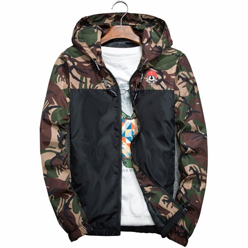 Avatar The Last Airbender Printed Mens Windbreaker Camouflage Patchwork Coat Fashion Streetwear Jacket Camo High Quality Clothes