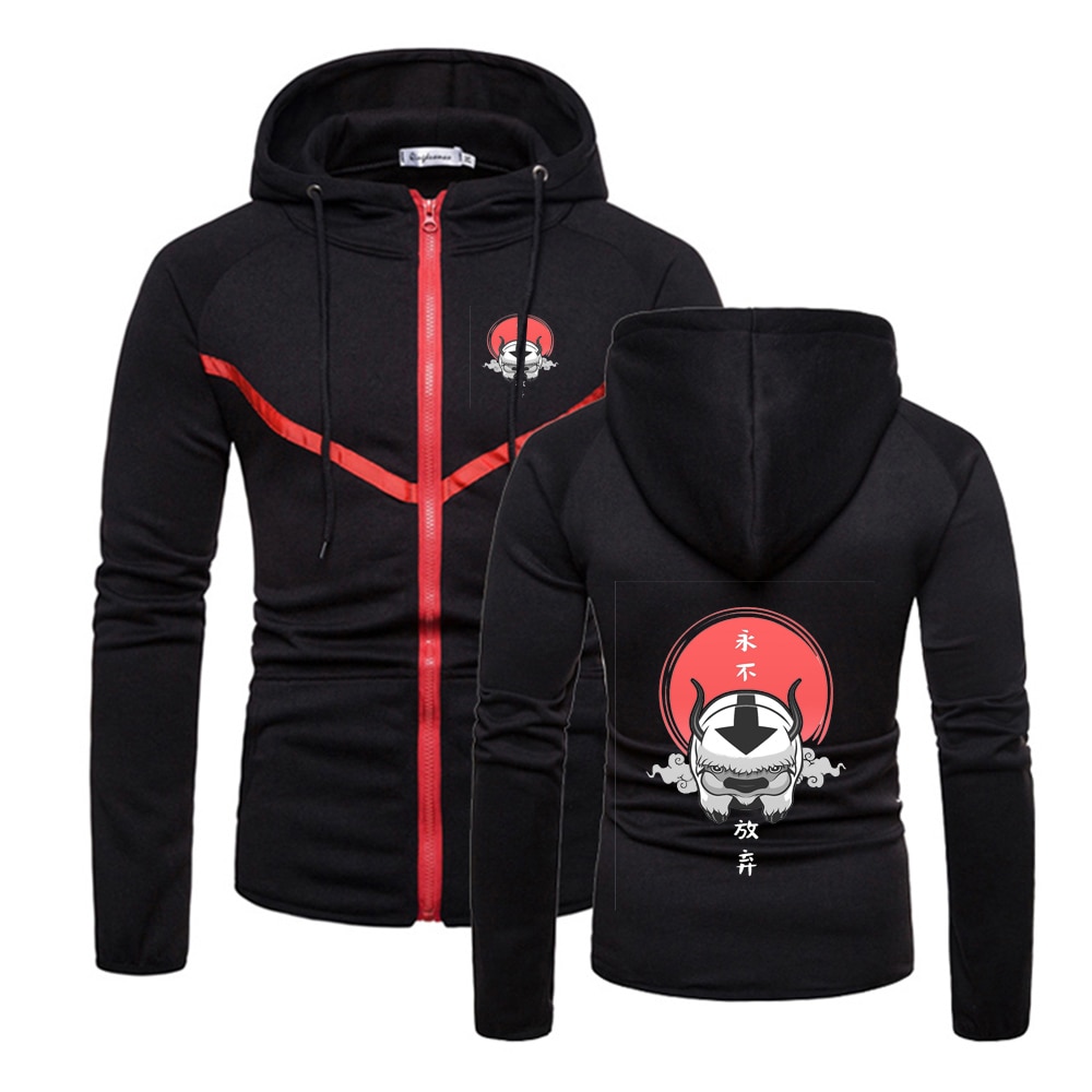 Avatar The Last Airbender Printing Mens Fashion Double Zip Hoodie Spring Autumn Jackets Harajuku Style Casual Zipper Sweatshirts